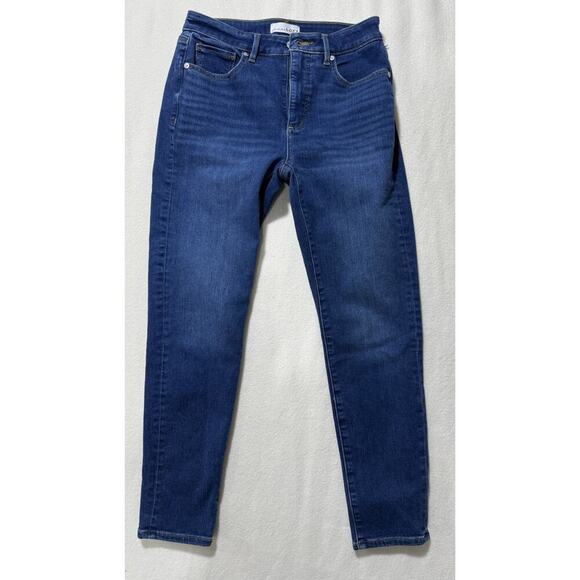 LOFT Curvy Skinny Jeans Size 27 Mid Rise Dark Wash Stretch Denim - Picture 1 of 7